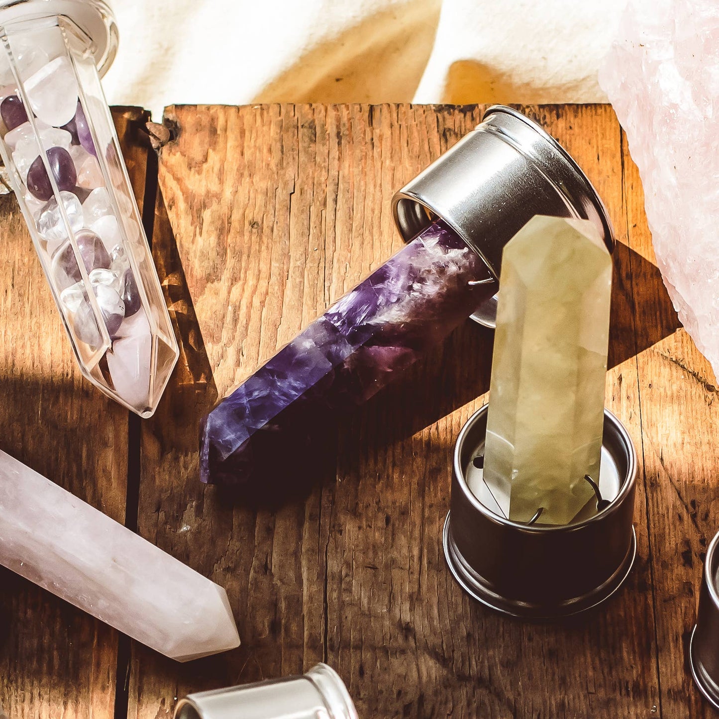Mindful Living Heilsteintrinkflasche Amethyst