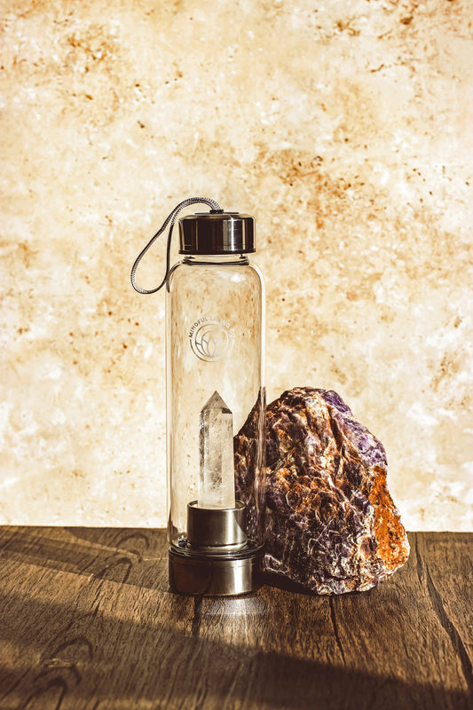 Mindful Living Heilsteintrinkflasche Bergkristall