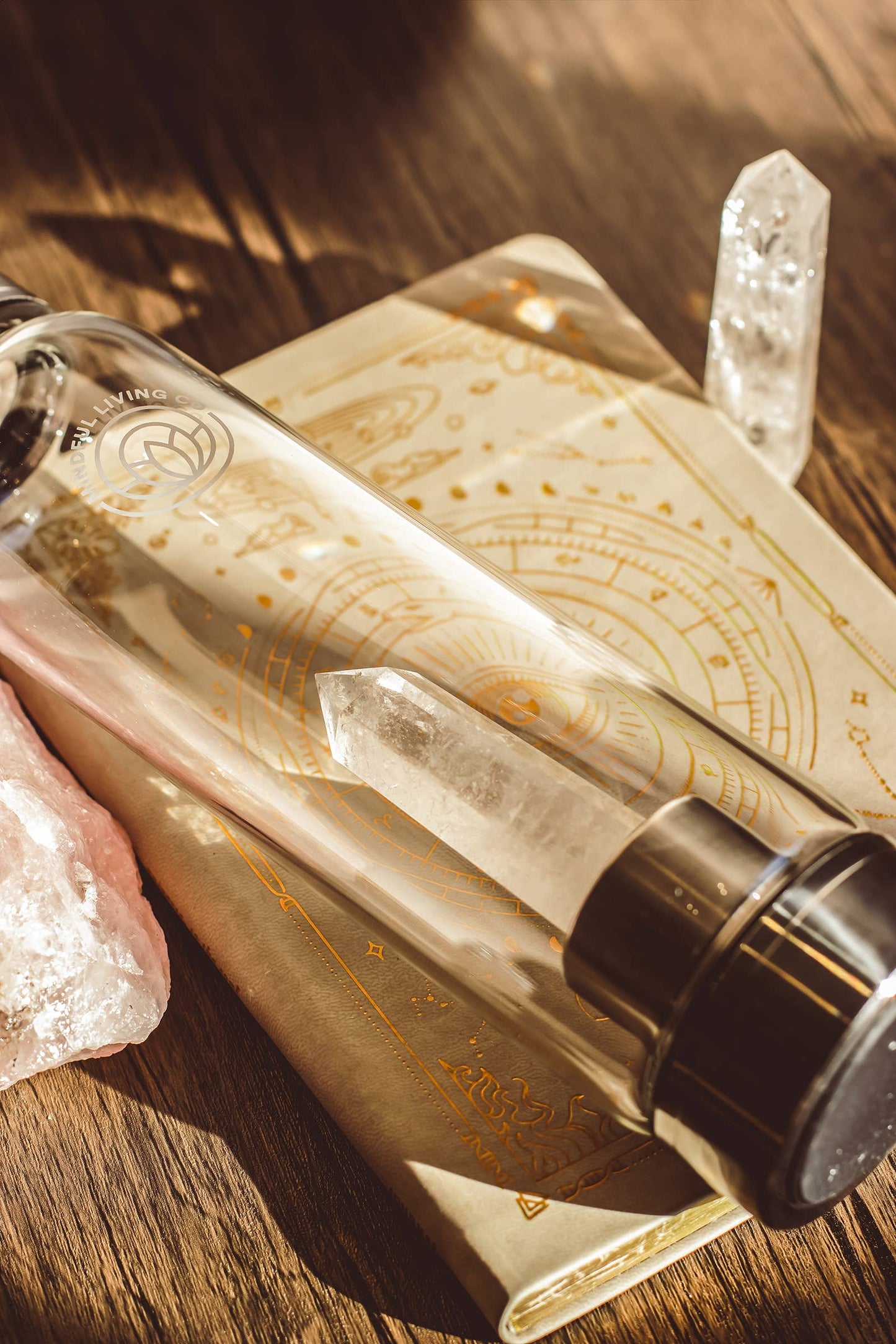 Mindful Living Heilsteintrinkflasche Bergkristall