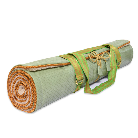 green yoga mat with lavender filling