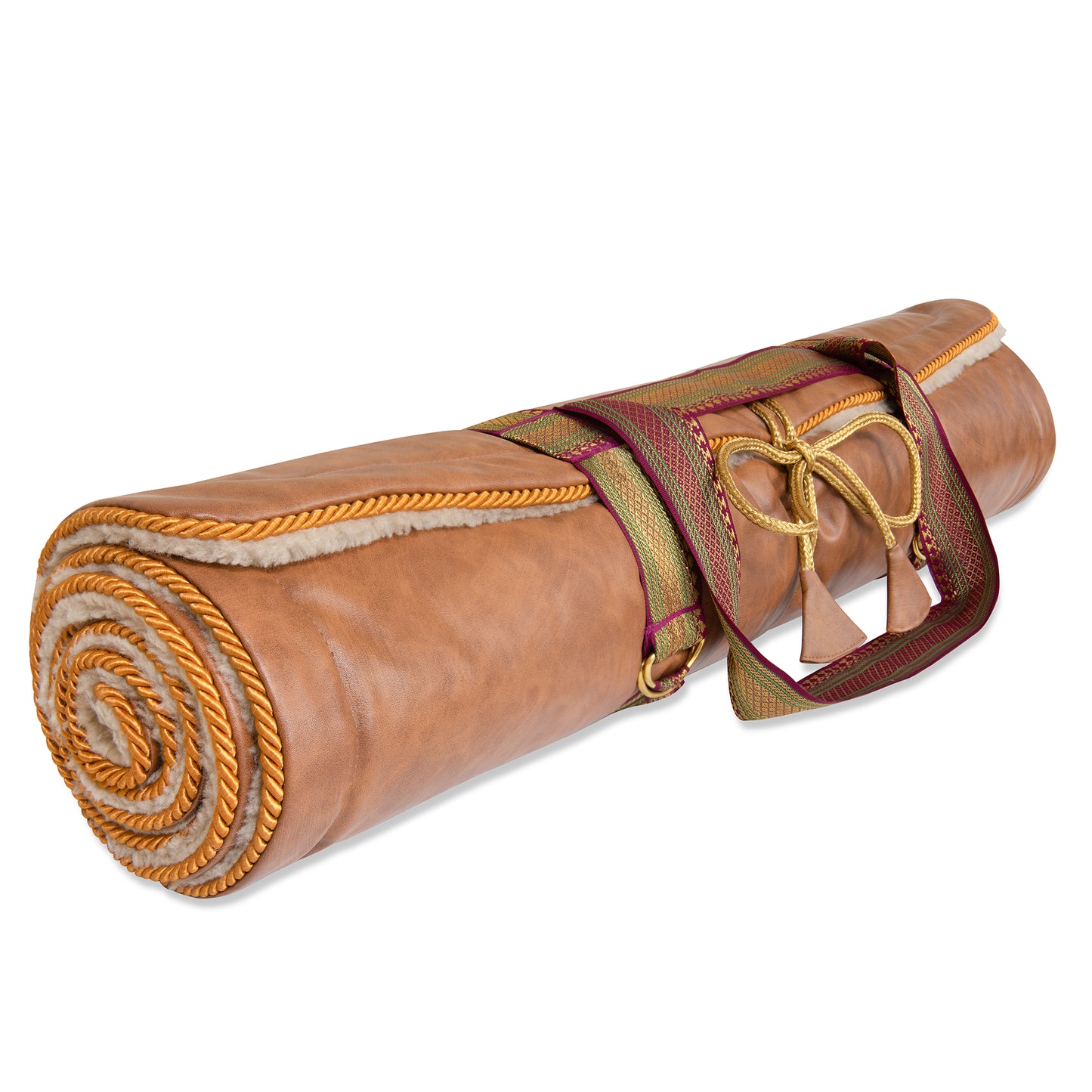 brown yoga mat with lavender filling